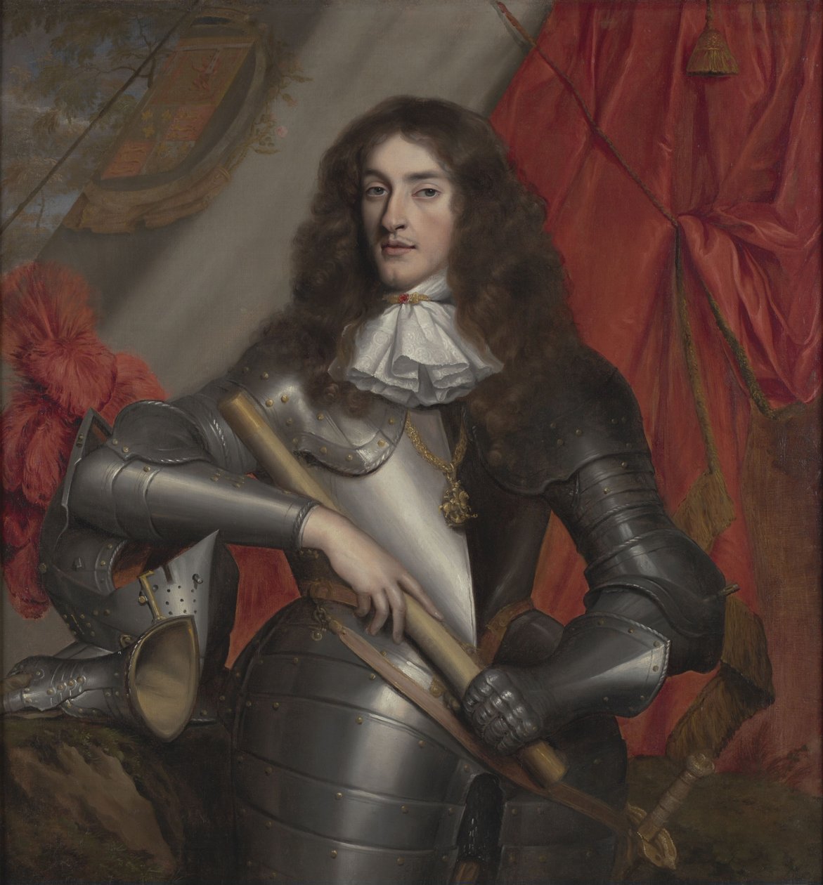 Portrait of King James II and VII in armour as Duke of York (1633-1701) by John Michael Wright