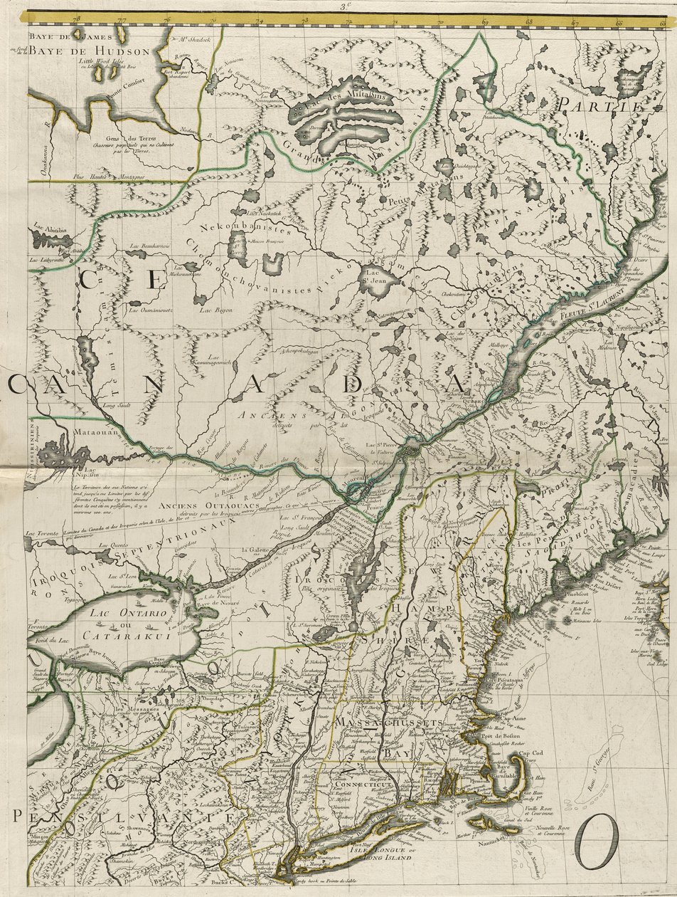 A Map of the British and French Dominions in America by John Mitchell