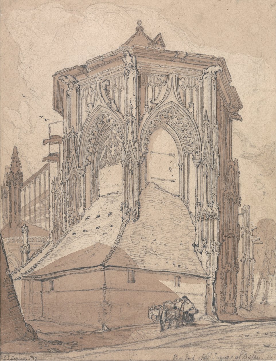 East End of Saint Jacques at Dieppe, Normandy by John Sell Cotman
