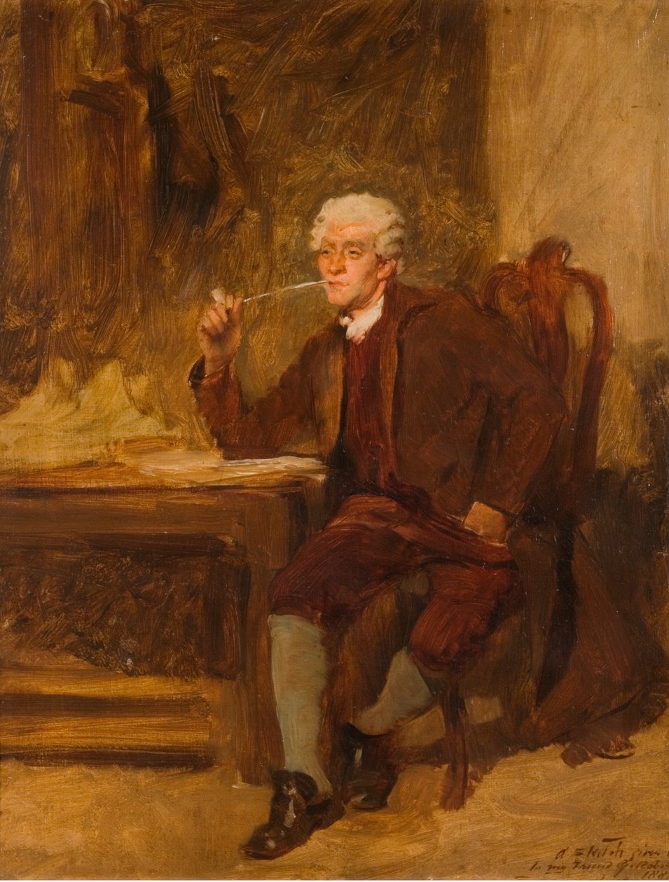 A Sketch Given to my Friend, G. Robinson, 1882 by John Seymour Lucas