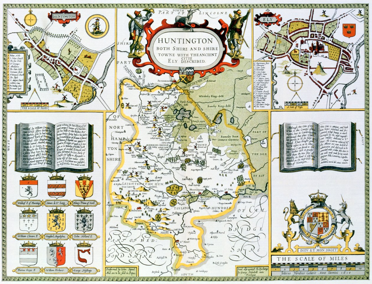 Huntington, engraved by Jodocus Hondius from John Speed