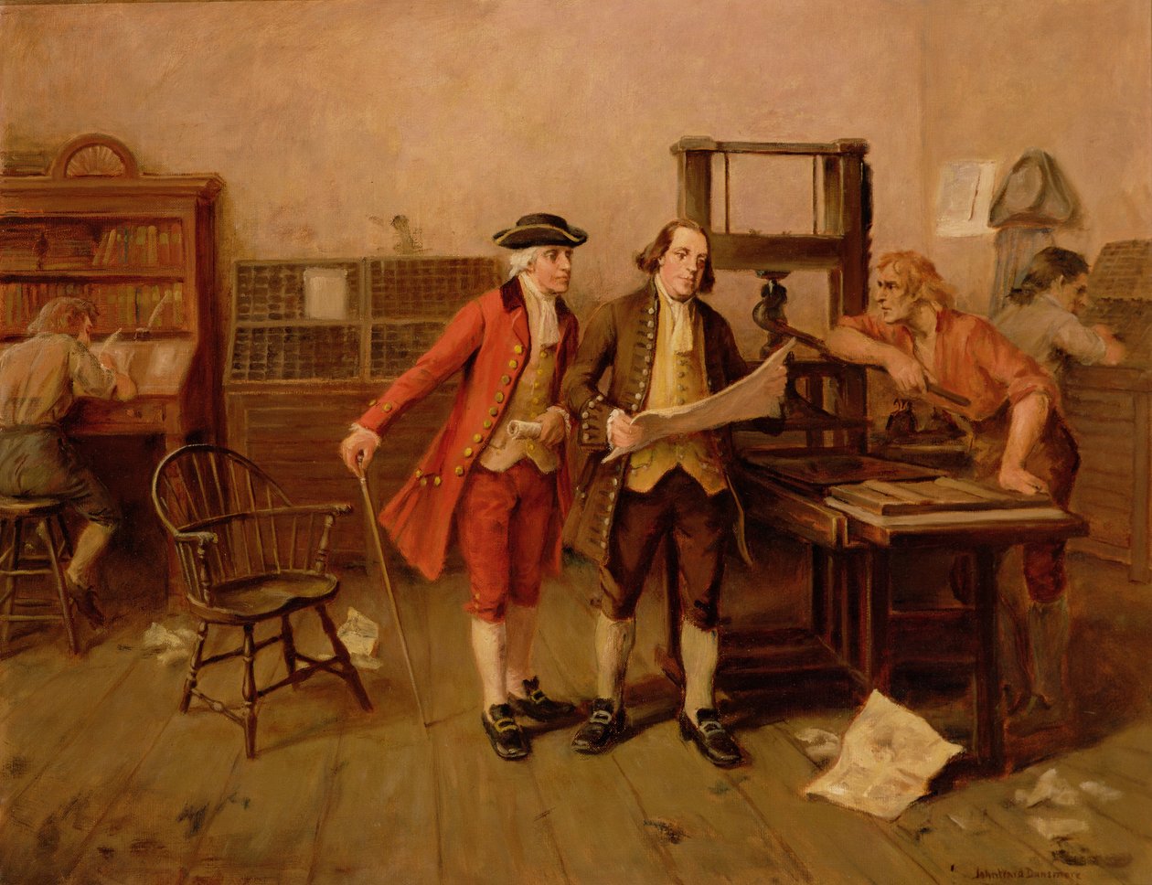 Benjamin Franklin, Printer by John Ward Dunsmore