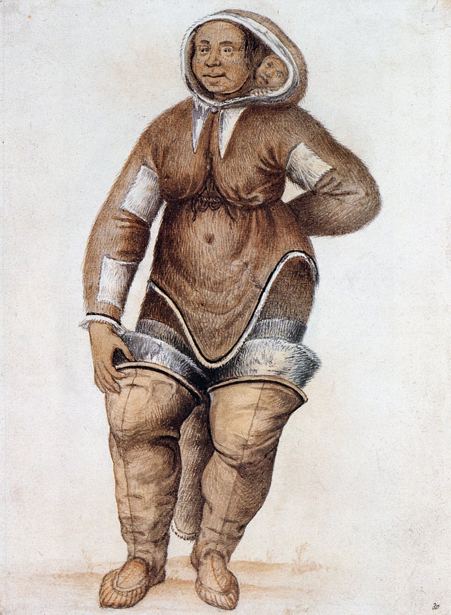 Eskimo (Inuit) Woman and Baby by John White