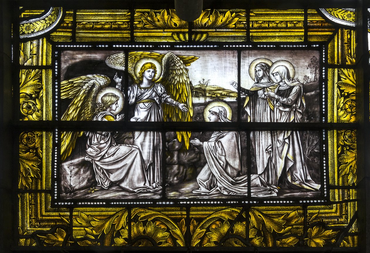 The Three Maries at the Tomb, Trinity College, Oxford, 1885 by John William Brown
