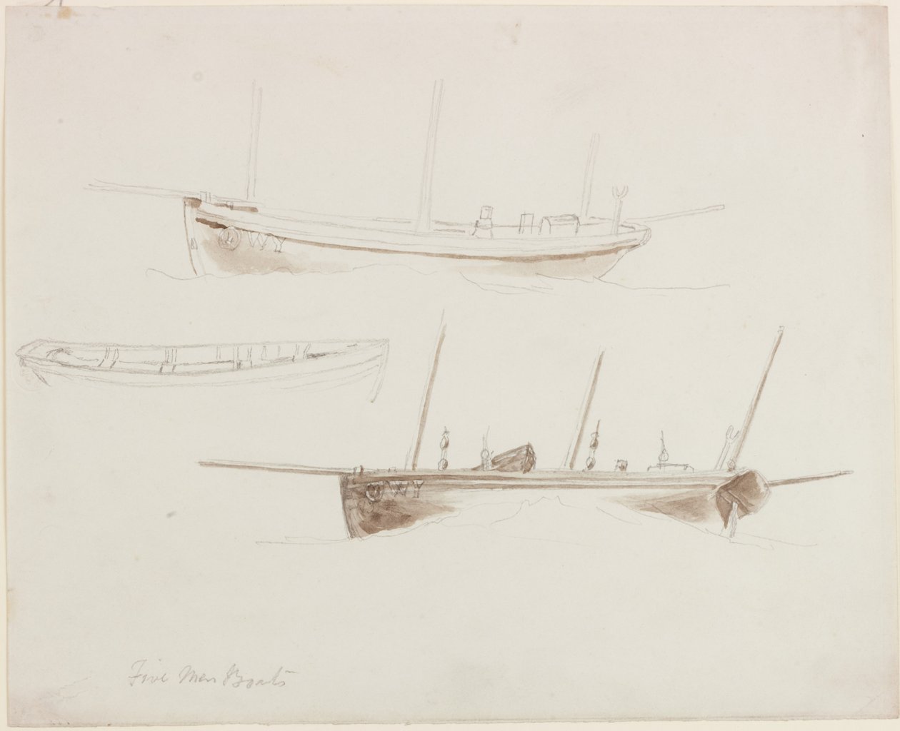 Five Men Boats by John Wilson Carmichael
