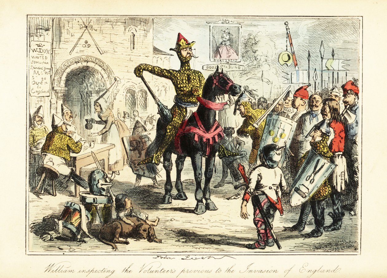 William the Conqueror with His Ragtag Army of Normans in 1066 by John (after) Leech
