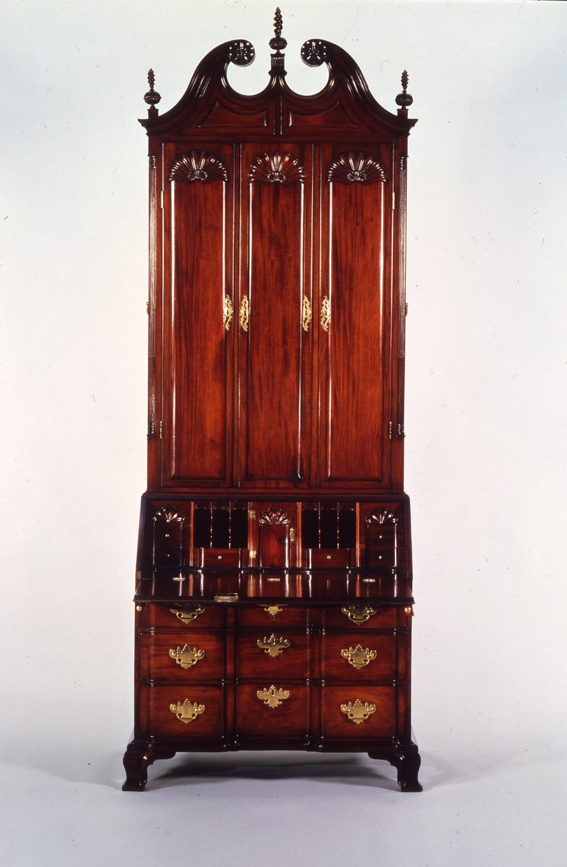 The Nicholas Brown Chippendale block-and-shell desk and bookcase, c.1760-70 by John (attr. to) Goddard