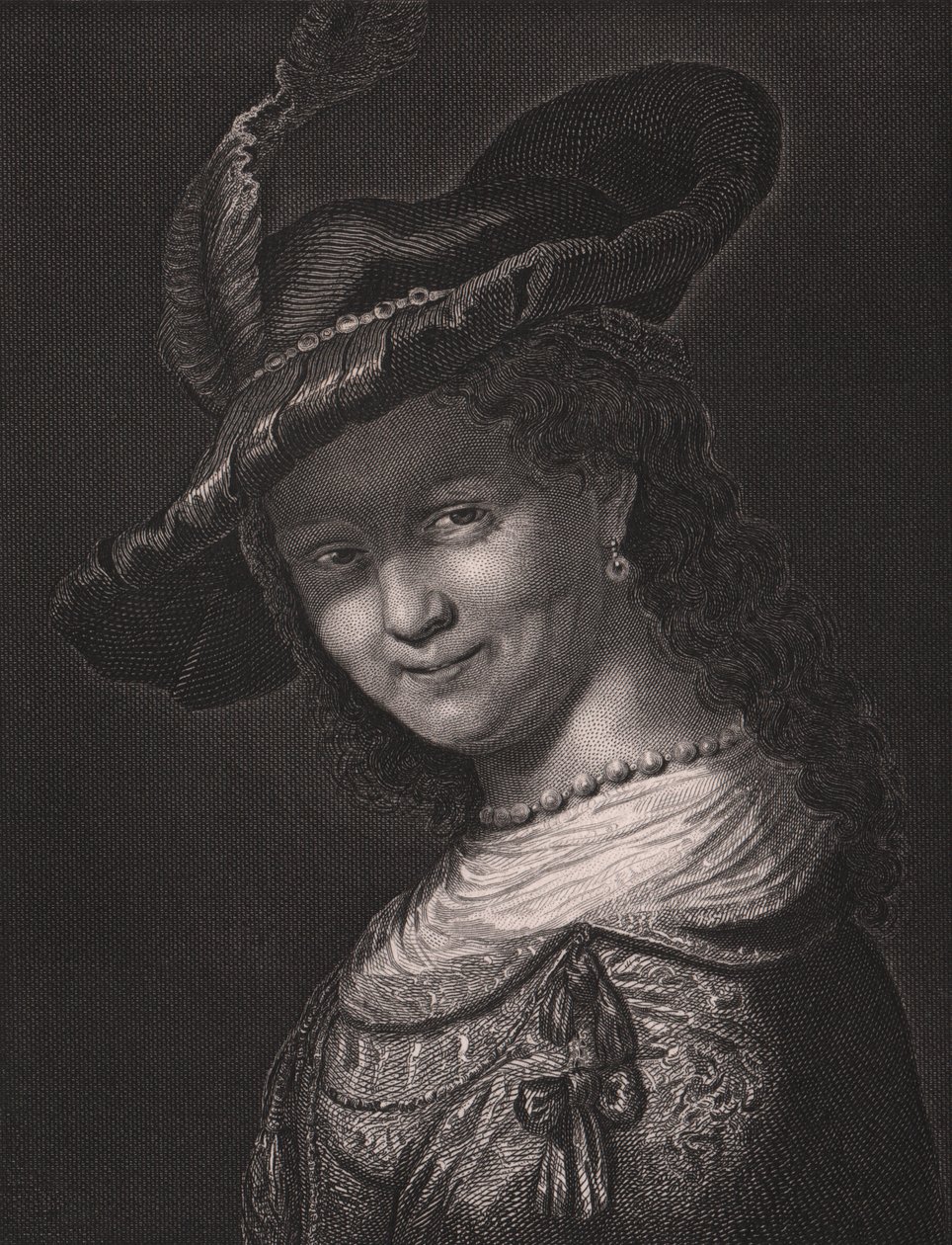 Portrait of Saskia van Uylenburgh, wife of Rembrandt by Walter Charles Mills
