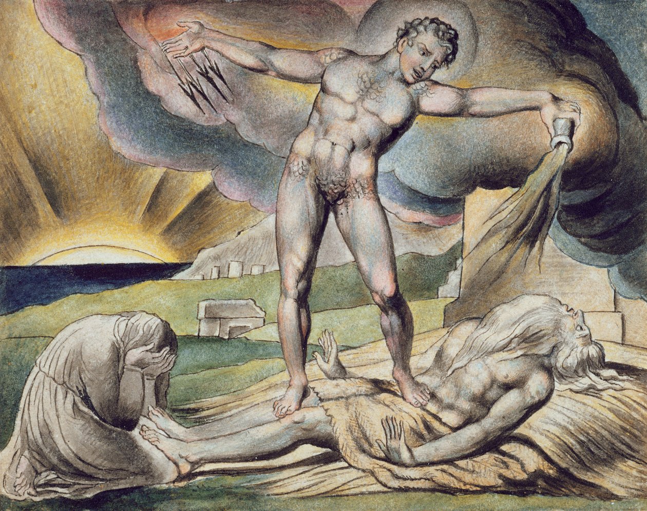 Satan Smiting Job with Boils, page 6 from 'Illustrations of the Book of ...