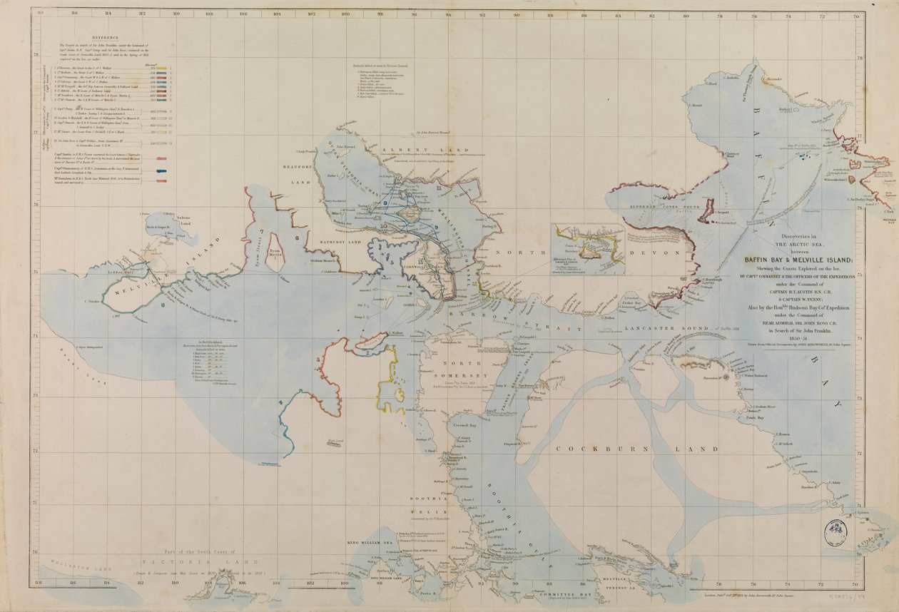 Enlarged plan of Erebus and Terror Bay – The winter quarters of Sir John Franklin by John Arrowsmith