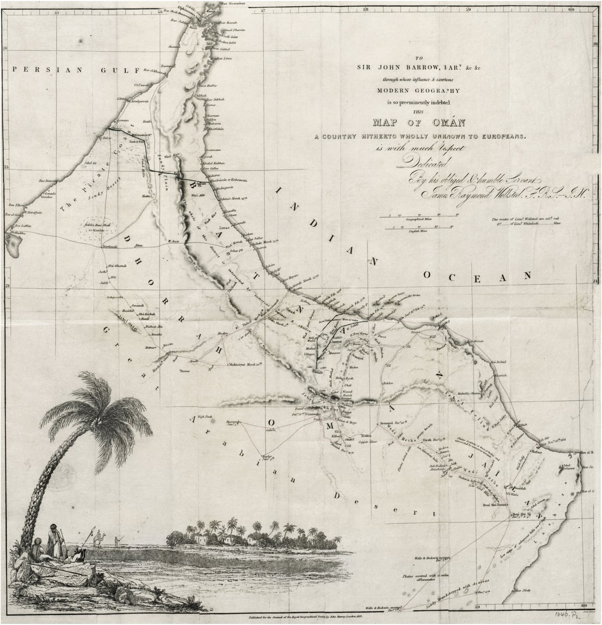 Map of Oman by John Arrowsmith