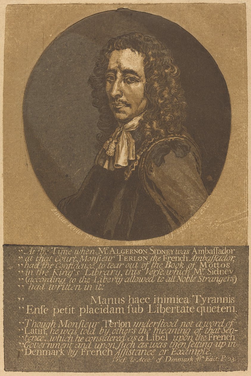 Algernon Sidney by John Baptist Jackson after Justus van Verus