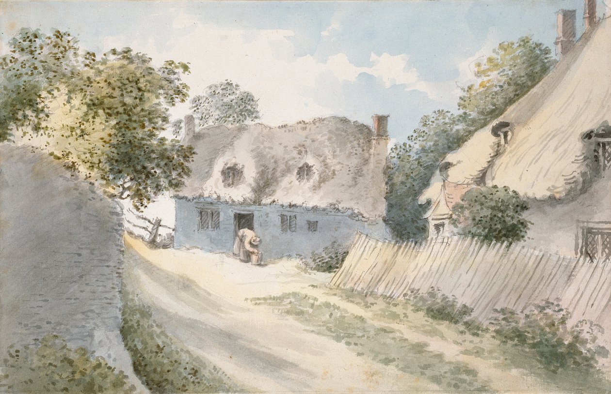 Cottages in a Village Street by John Baptist Malchair