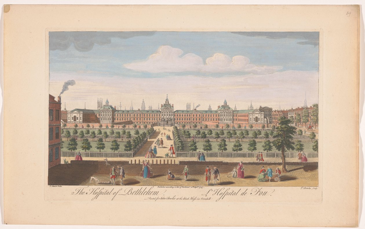 View of Bethlem Royal Hospital in London by John Bowles