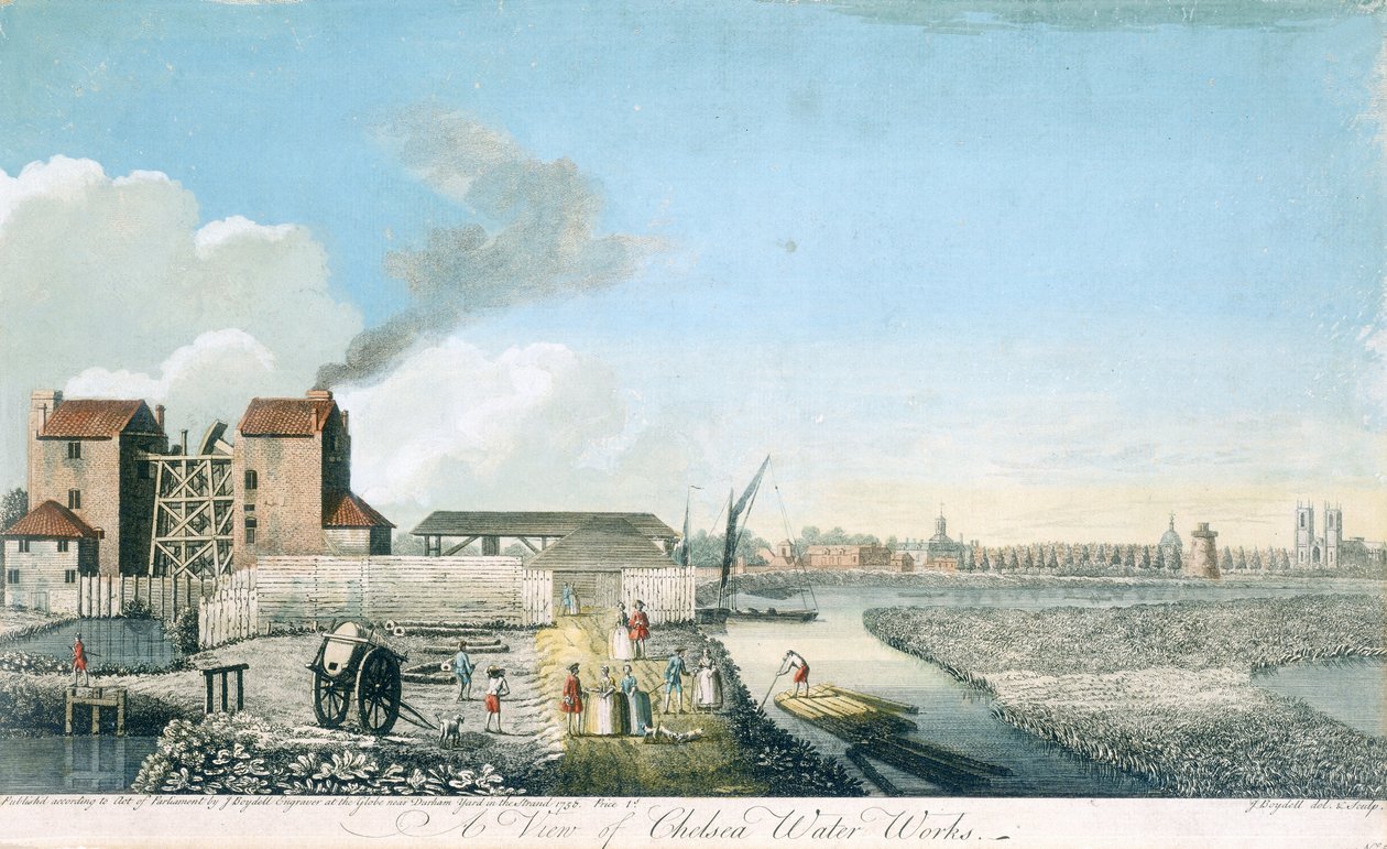 A View of Chelsea Water Works, 1750 by John Boydell