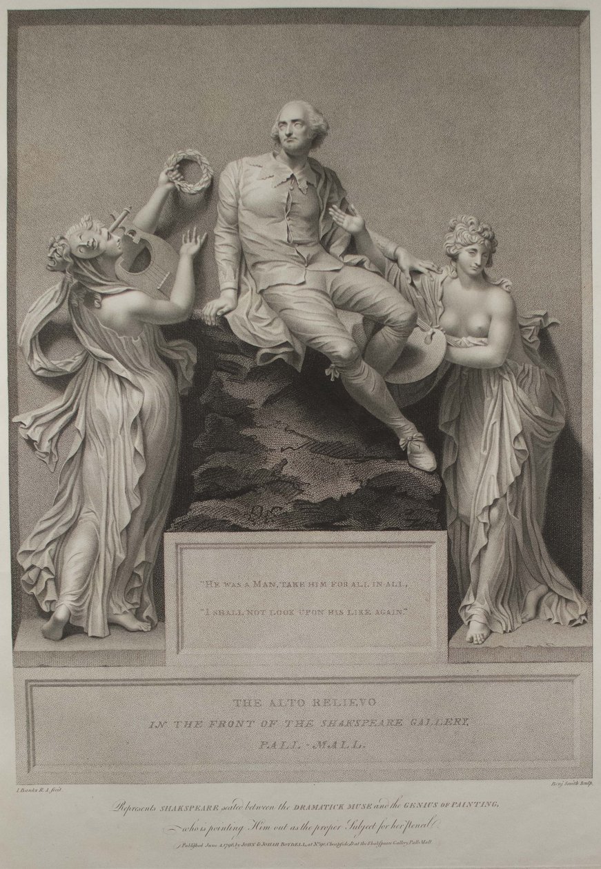 Shakespeare with the Muse of Literature and the Genius of Painting by John Boydell