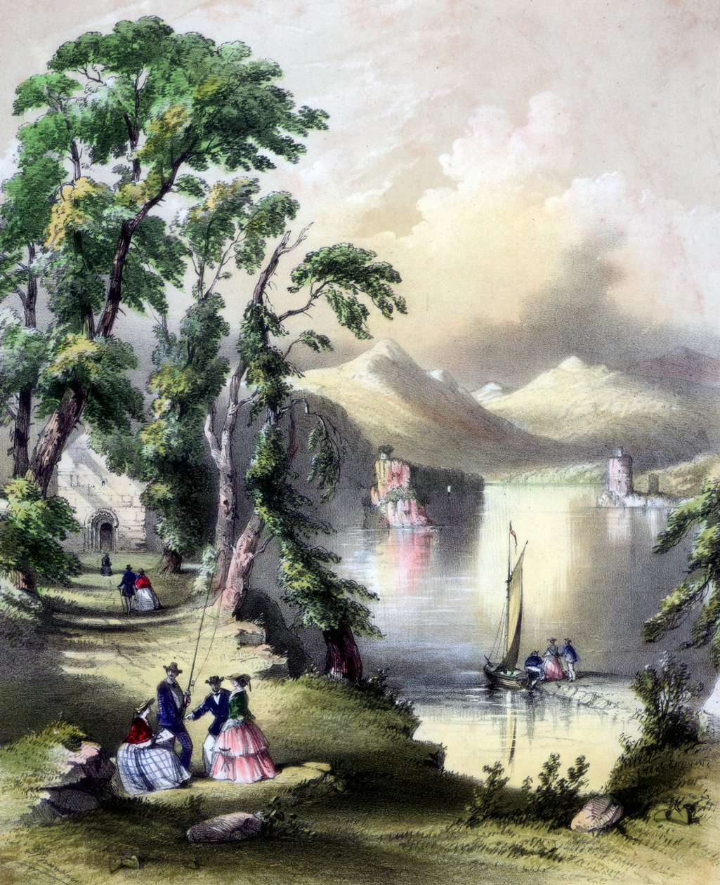 The Lake of Killarney with the Ruins of Innisfallen Abbey, Ireland by John Brandard