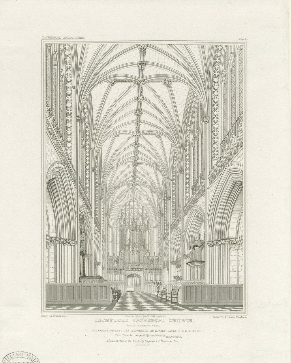 Interior of Lichfield Cathedral - Choir by John Britton