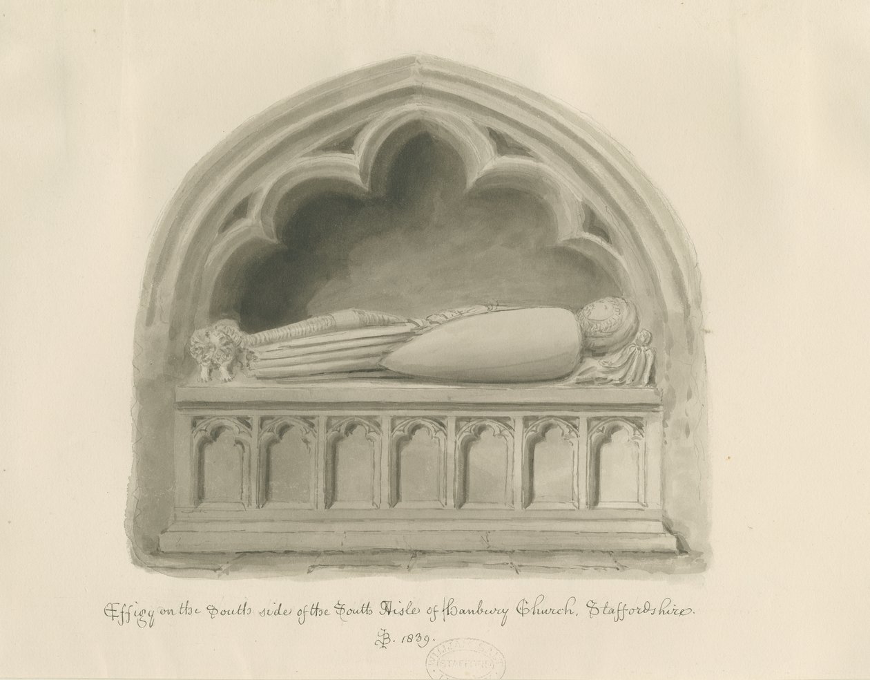 Hanbury Church - Effigy [of Sir John Hanbury] by John Buckler
