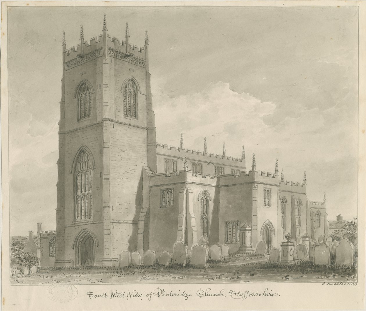Penkridge Church by John Buckler