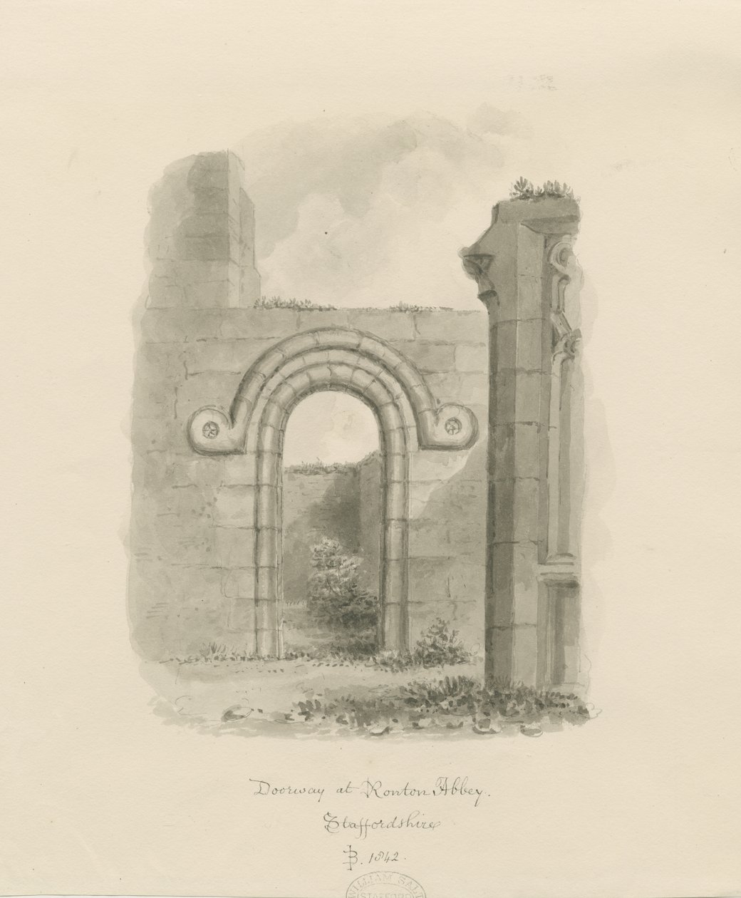 Ranton Abbey - Remains of a Doorway by John Buckler