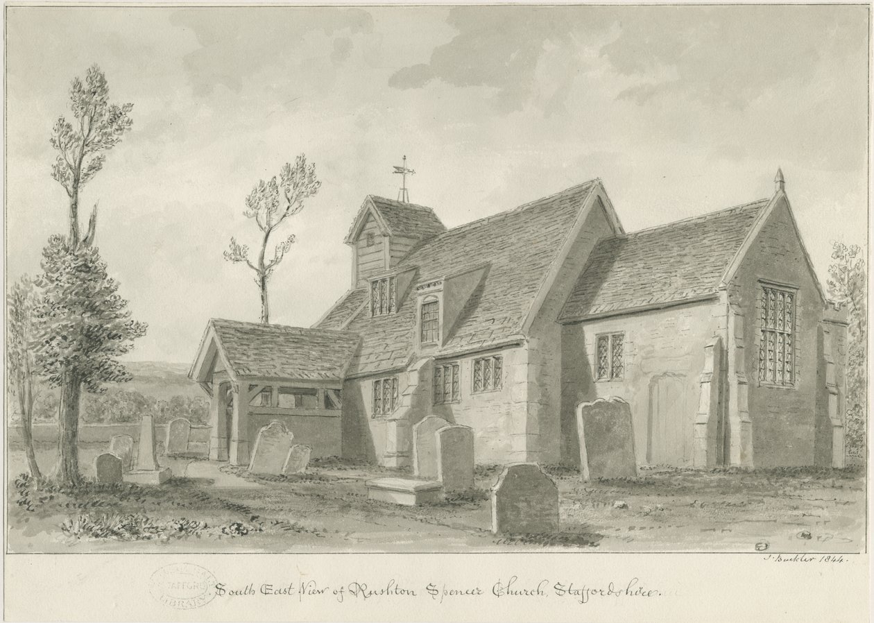 Rushton Spencer Church by John Buckler