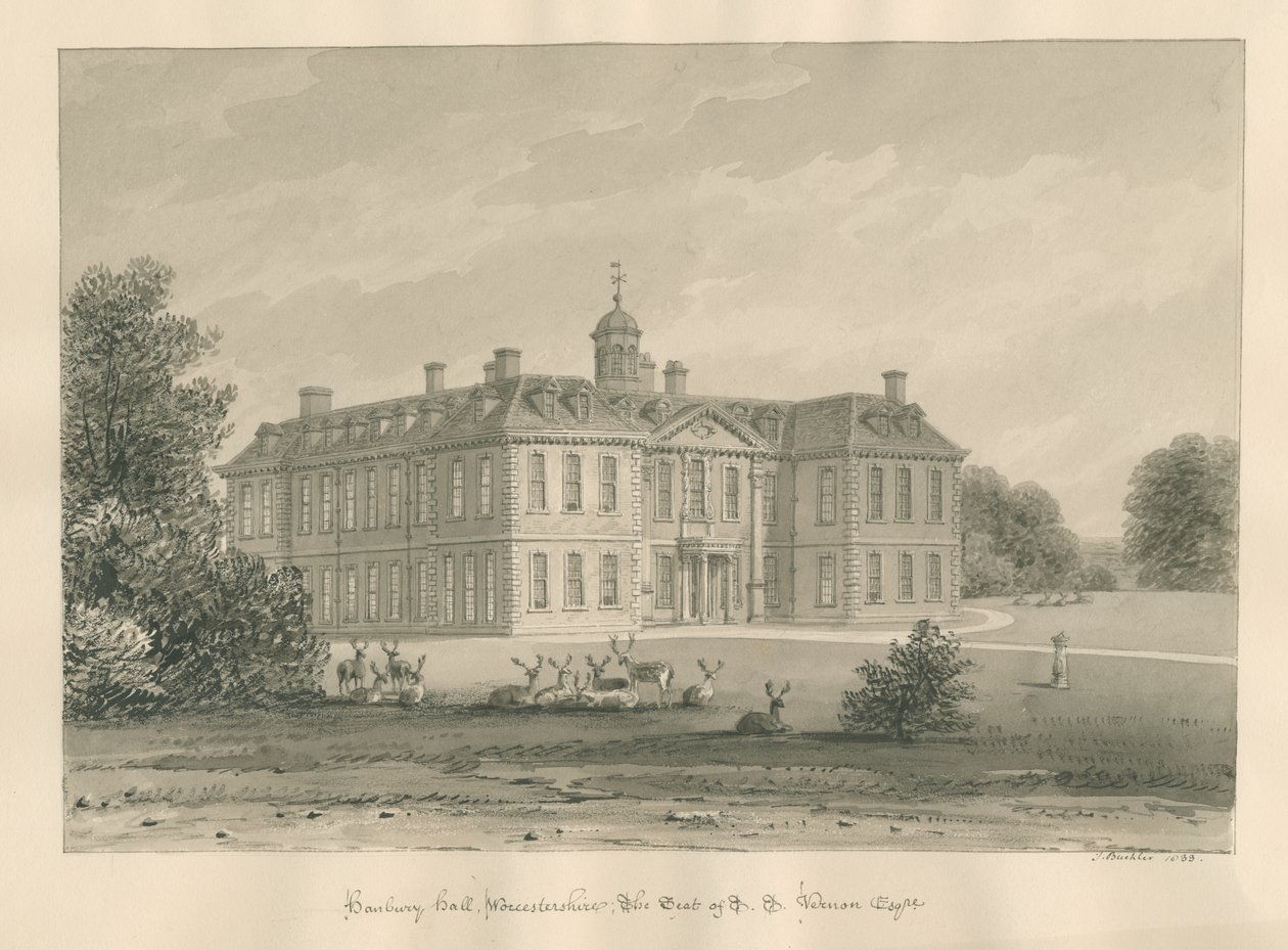 Worcestershire - Hanbury Hall by John Buckler