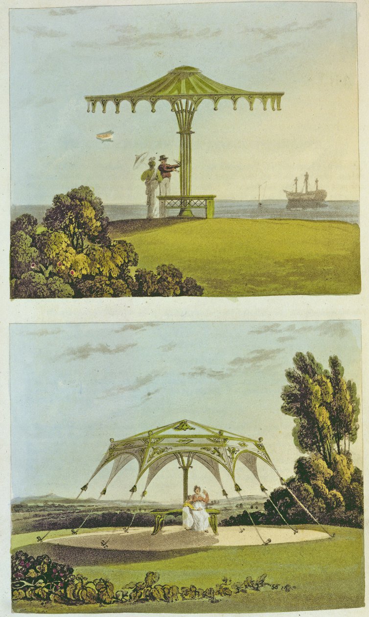 Two Ornate Covered Garden Seats from 