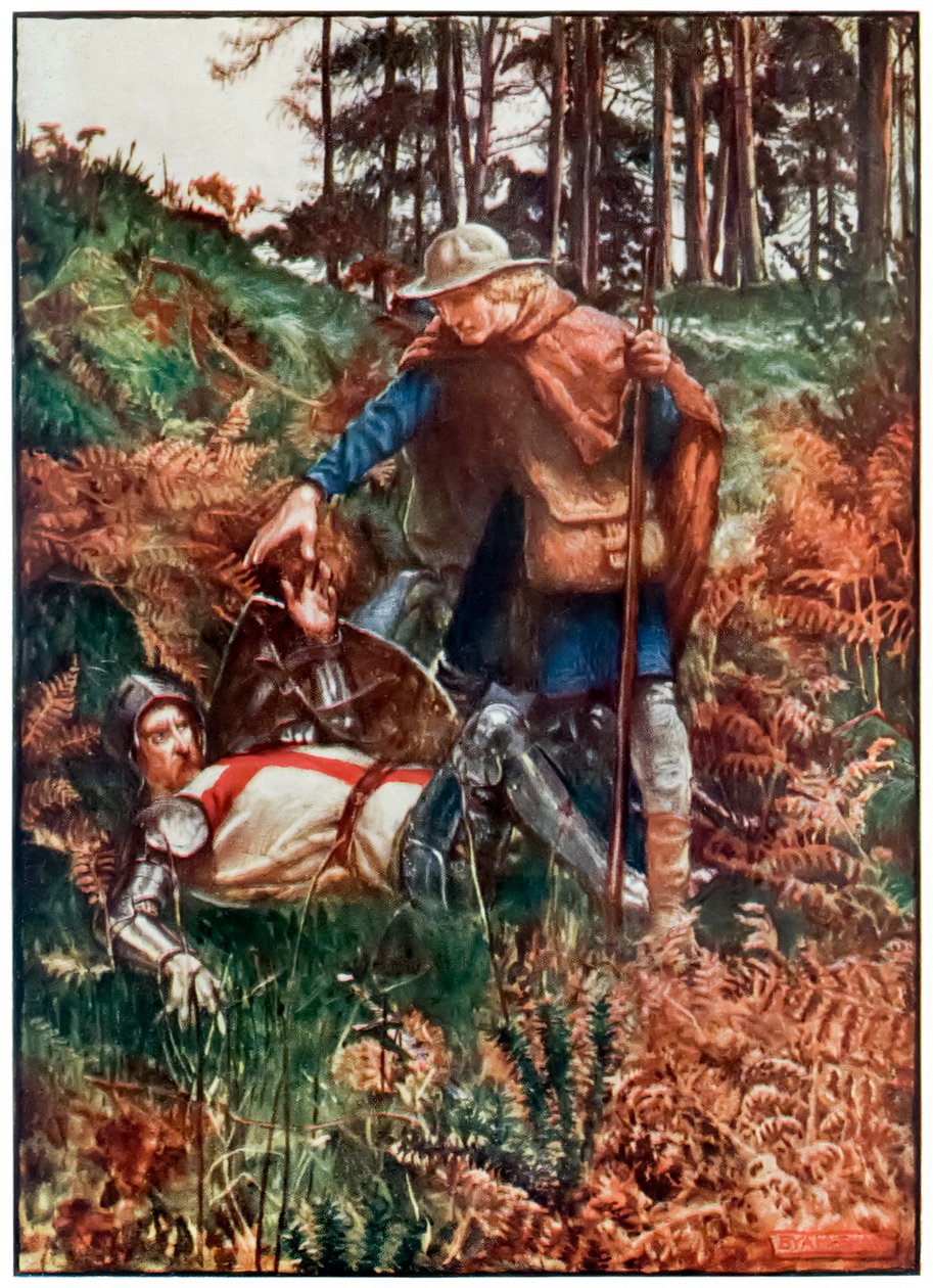 Faithful Helps Christian Up After His Fall, from The Pilgrim