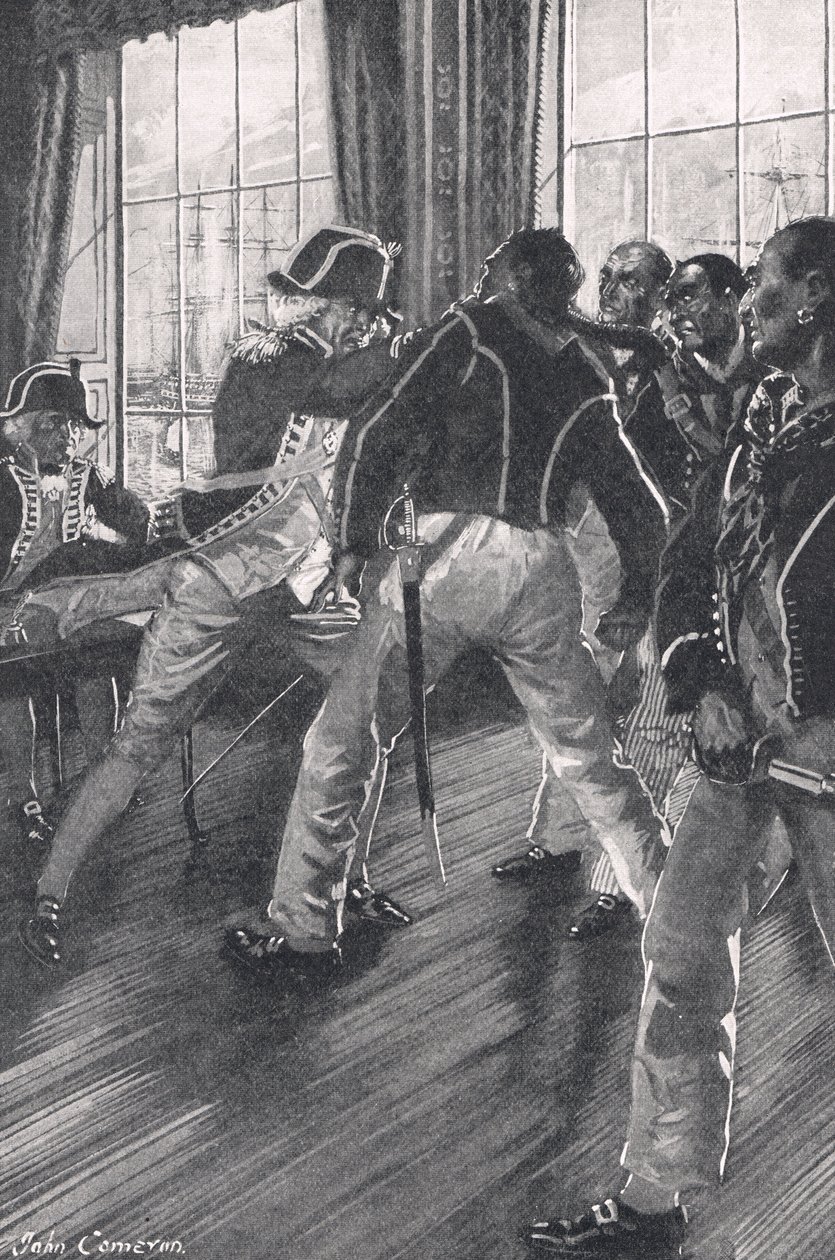 A Scene on board the flagship during the Mutiny of the Nore, illustration from 