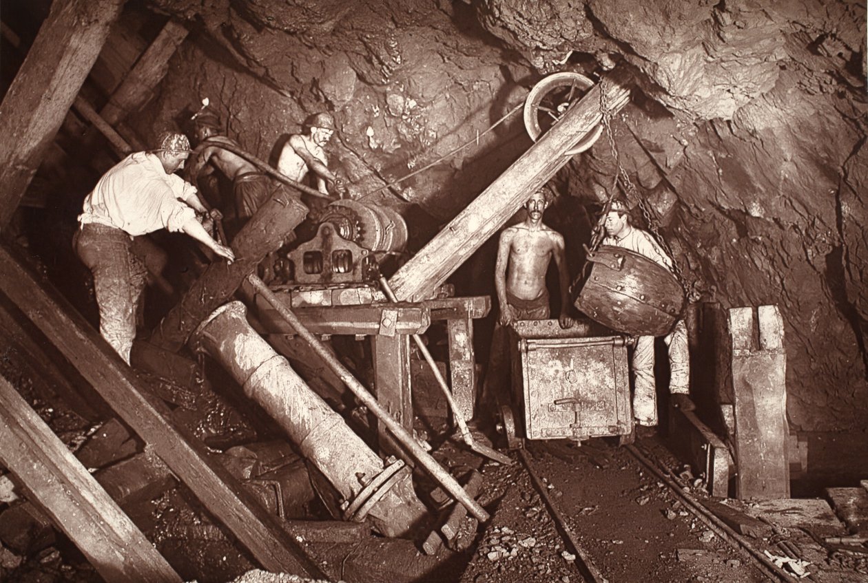 Engine Shaft at the 406, Cook's Kitchen Mine, illustration from 'Mongst ...