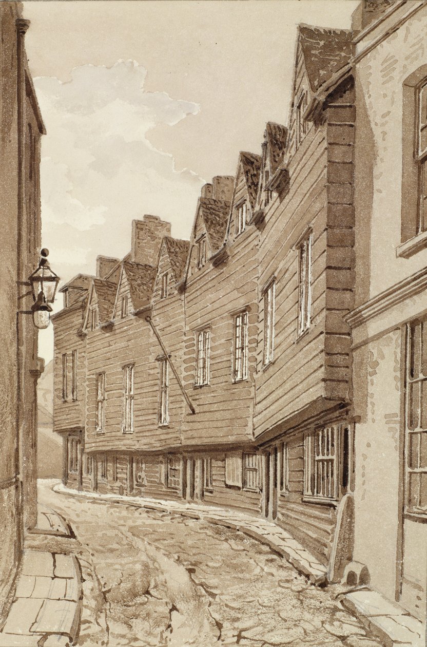 Old Houses in Mill Lane, Bermondsey, 1828, from 