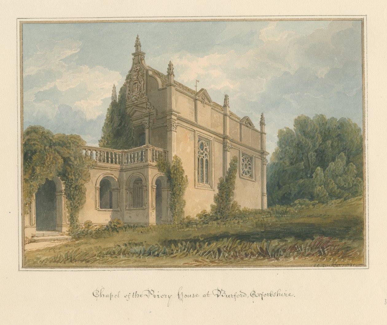 Oxfordshire - Burford - Chapel of the Priory House by John Chessell Buckler