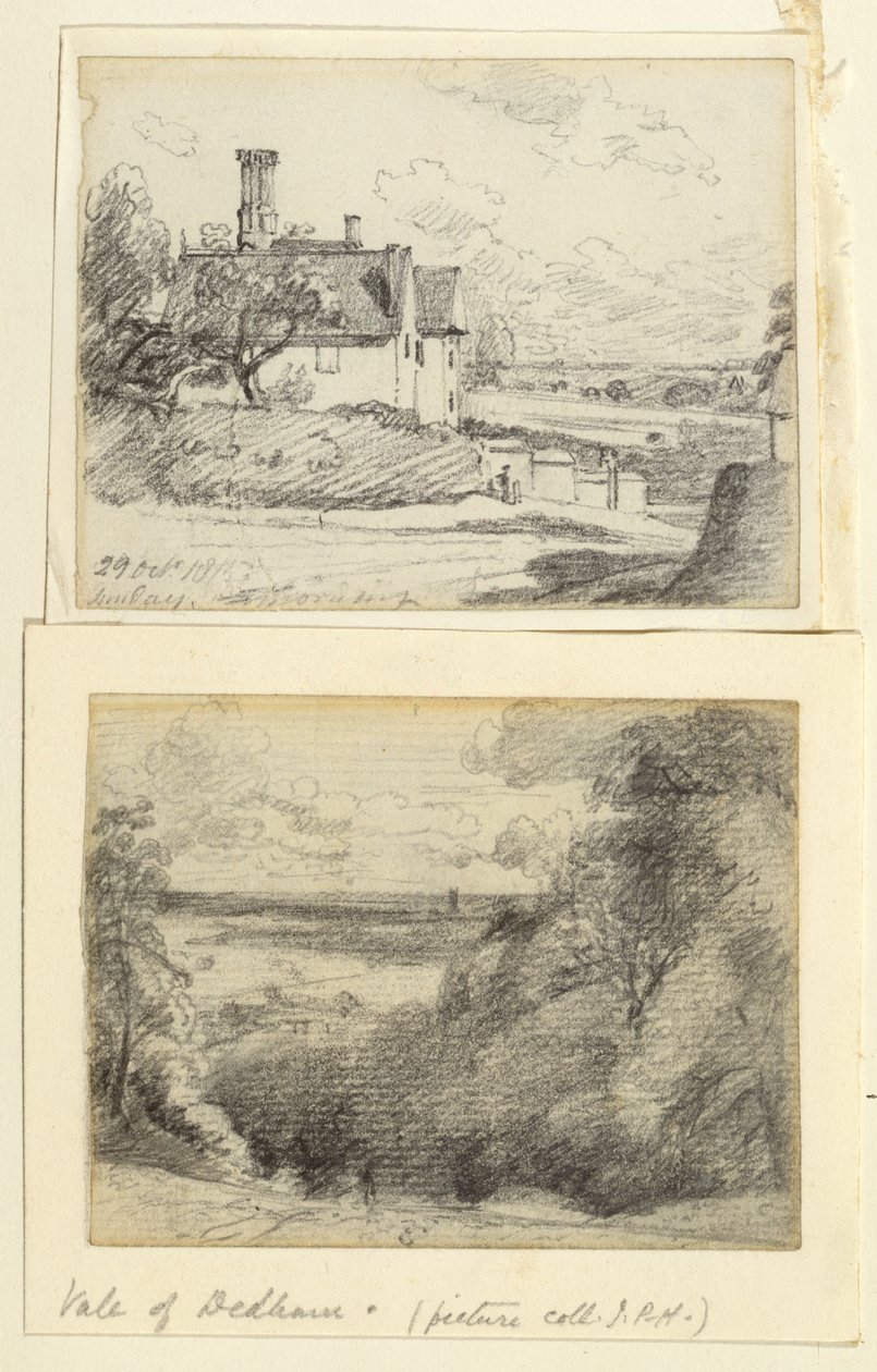 A Manor House, and Dedham from near Gun Hill, Langham by John Constable
