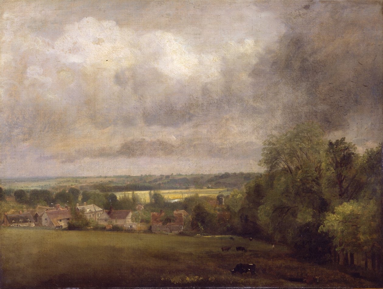 Village on the River Stour by John Constable