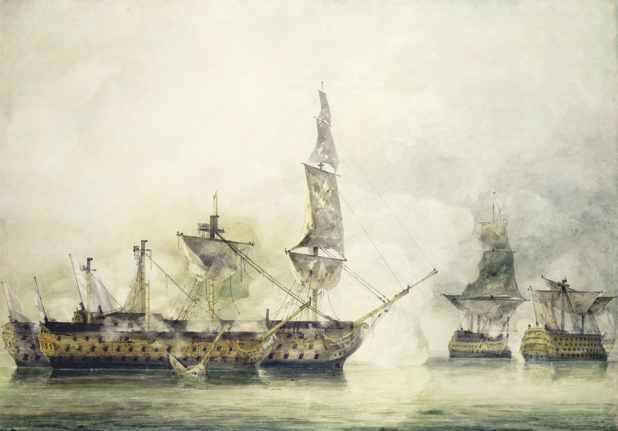 H.M.S. Victory at the Battle of Trafalgar, 1805