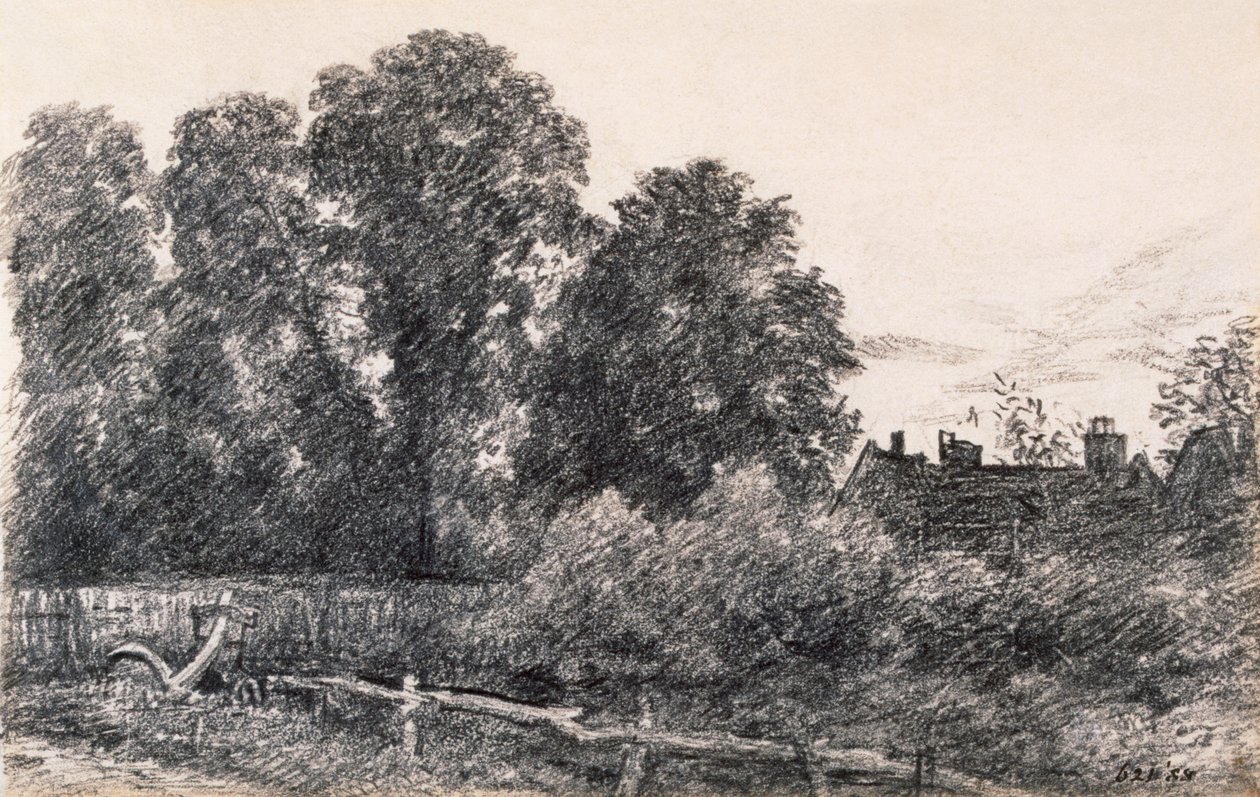 Landscape with Elm Trees and a House by John Constable