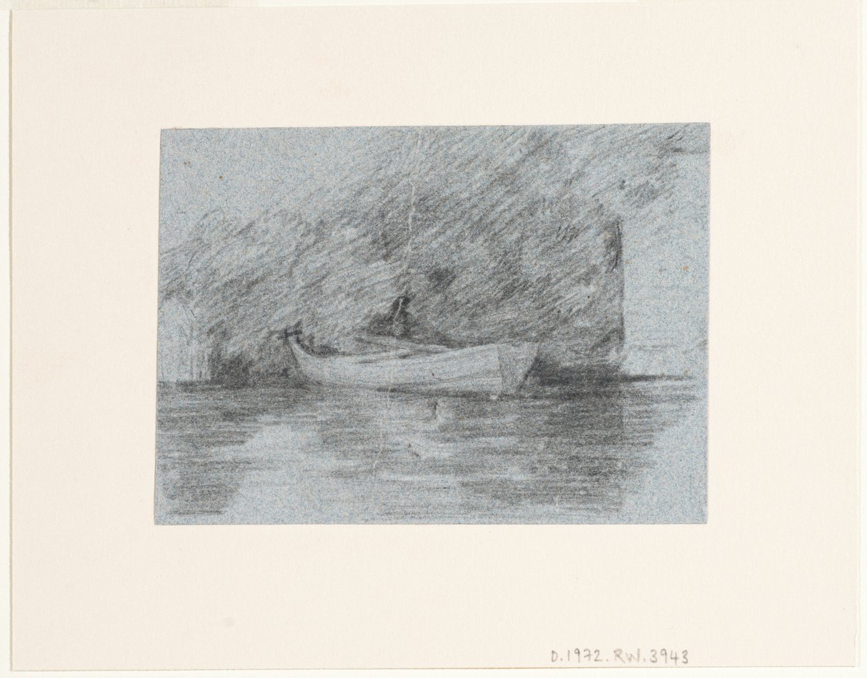 Rowing boat moored beneath a bank by John Constable