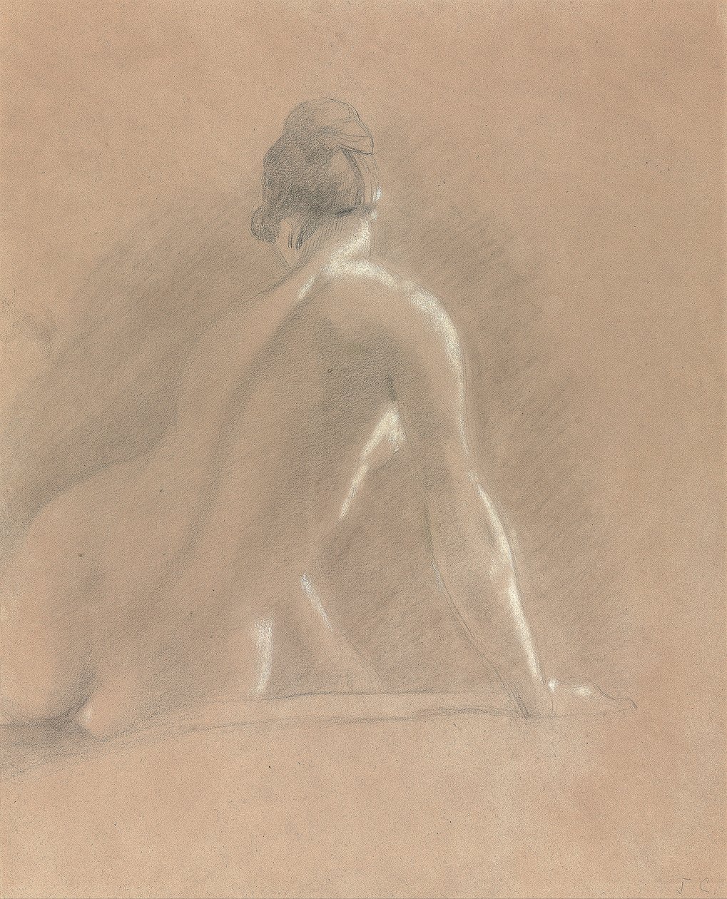 Study of a female nude, seen from behind by John Constable