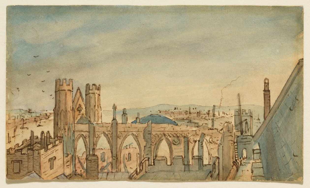 The Houses of Parliament after the Fire by John Constable