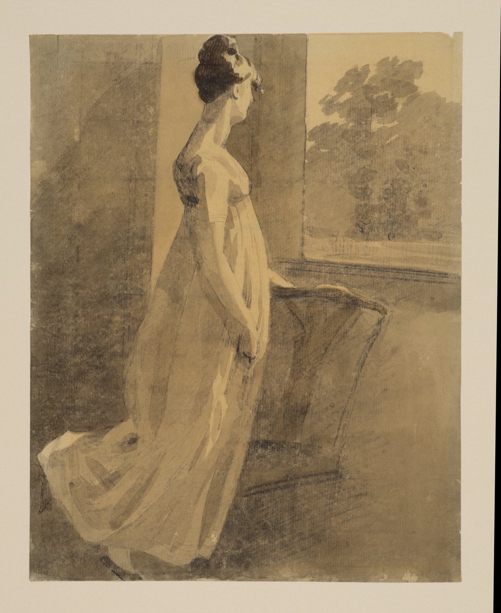 Woman Resting Against a Chair and Looking Through a Window, c.1806 by John Constable