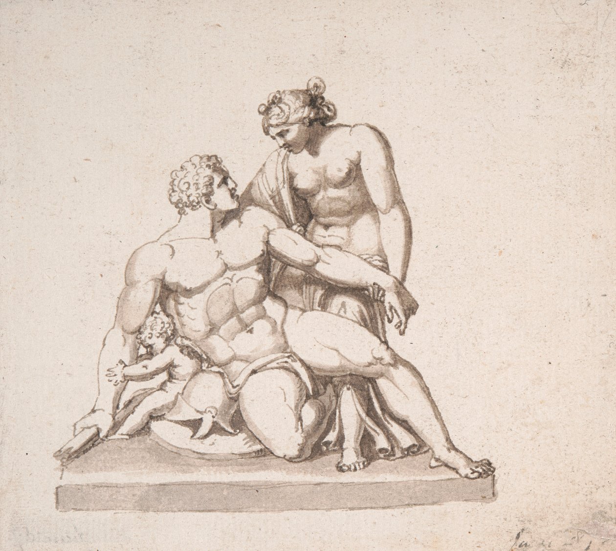 Study of a Sculptural Group: Mars, Venus and Cupid by John Deare