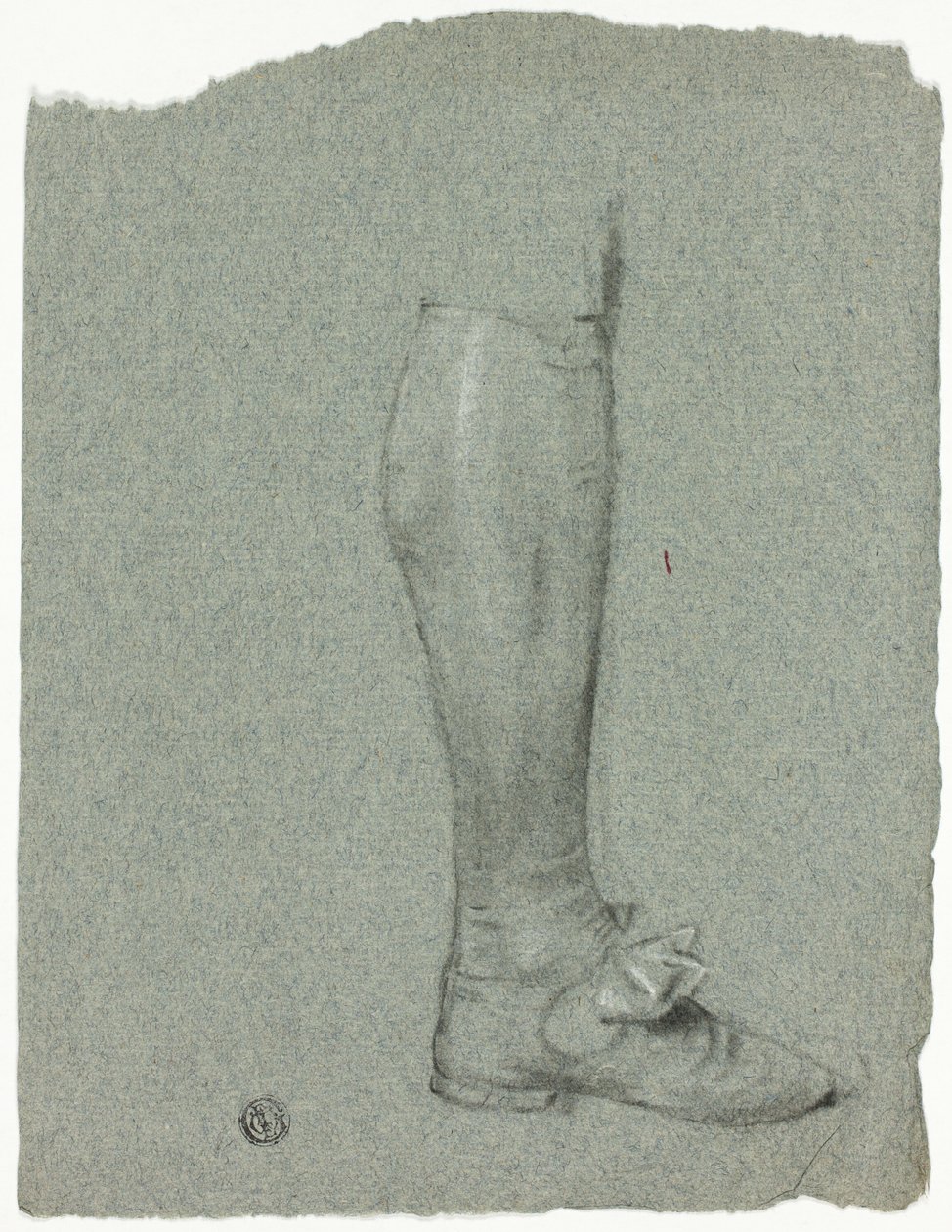 Leg of Standing Figure (front); Sketch of Shoes (back) by John Downman