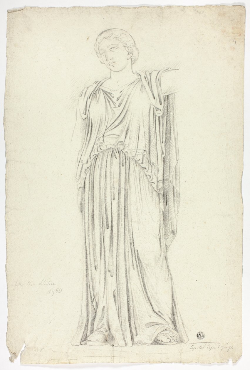 Antique Statue of Draped Standing Woman by John Downman