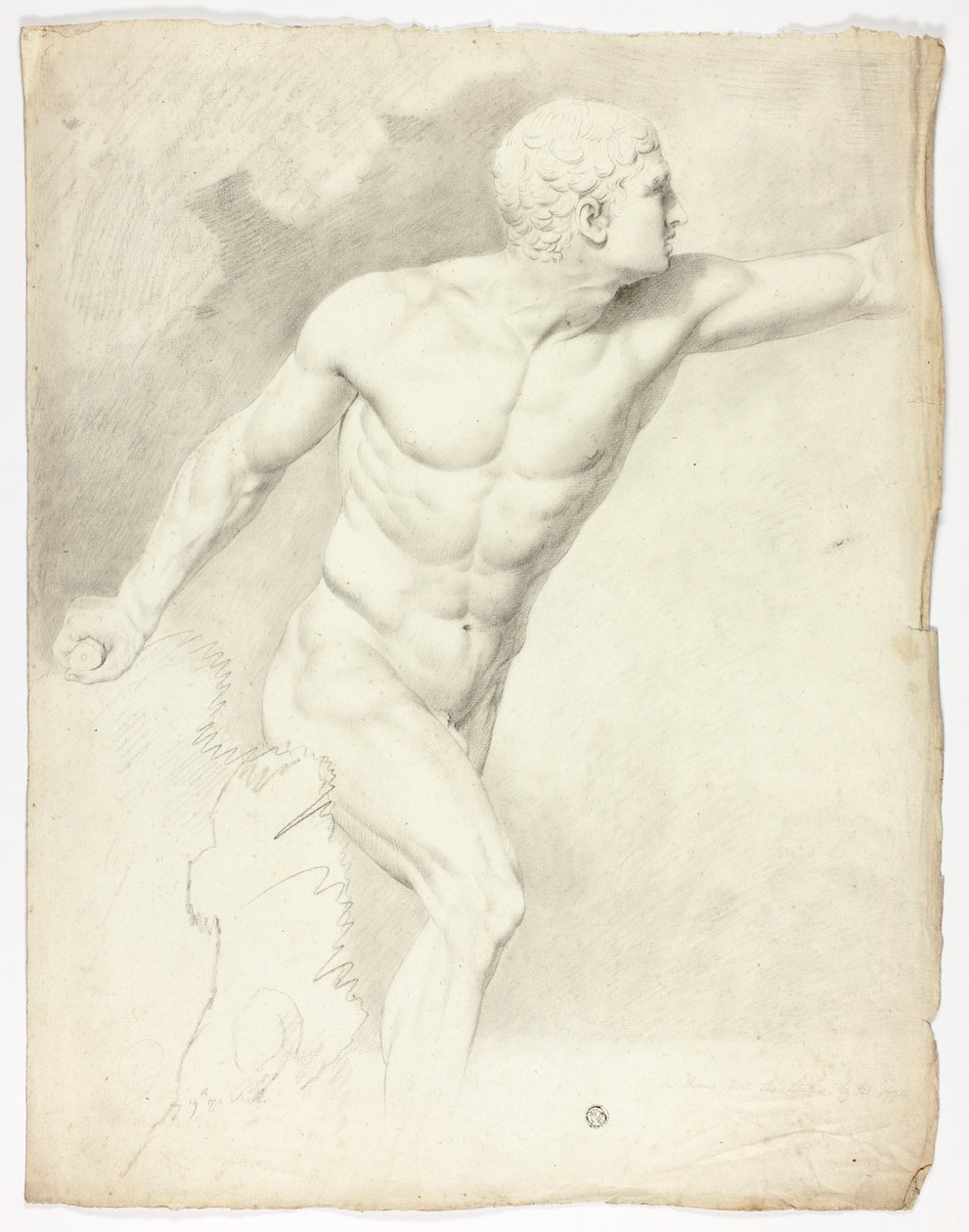 The Borghese Gladiator from the Statue in Rome by John Downman