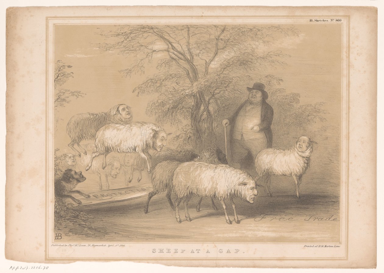 Caricature with British Sheep (HB Sketches) by John Doyle