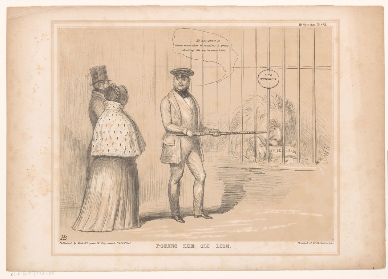 Caricature with Queen Victoria at the Lion