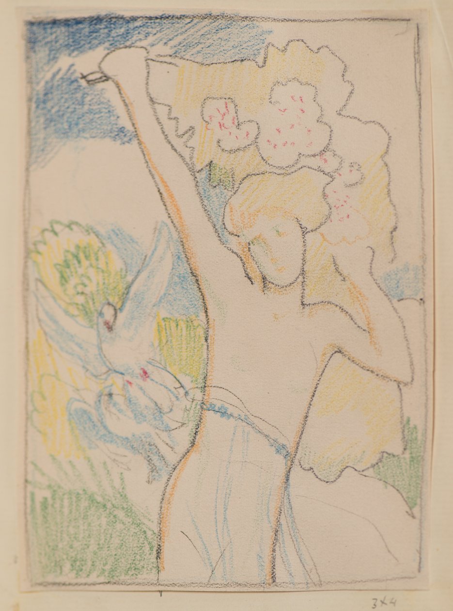 Untitled [Female figure and doves] by John Duncan