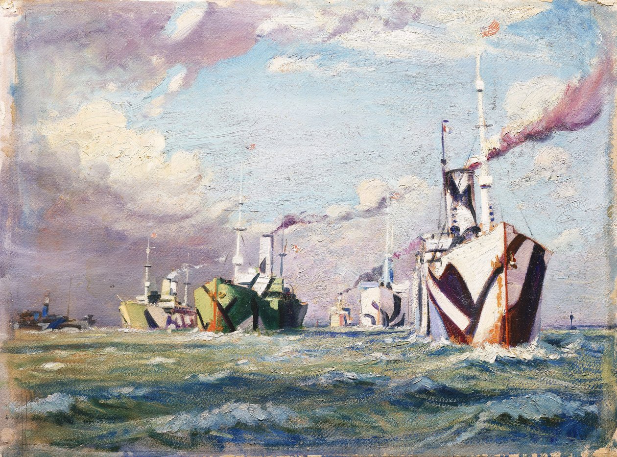 A Cunarder (steamship), c.1918 by John Everett
