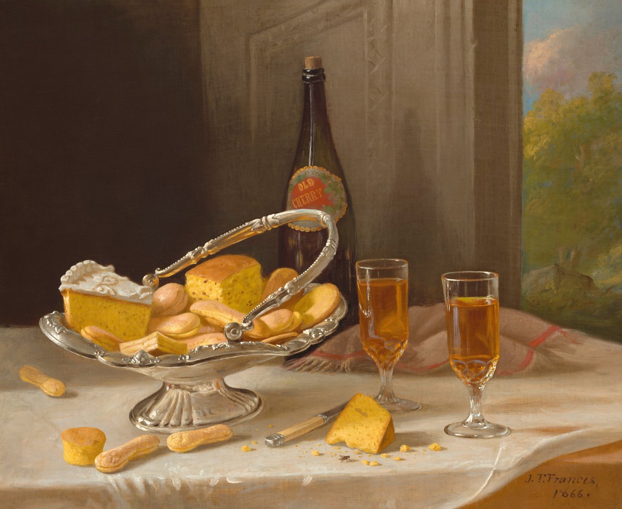 Still Life with Silver Cake Basket, 1866 by John F. Francis